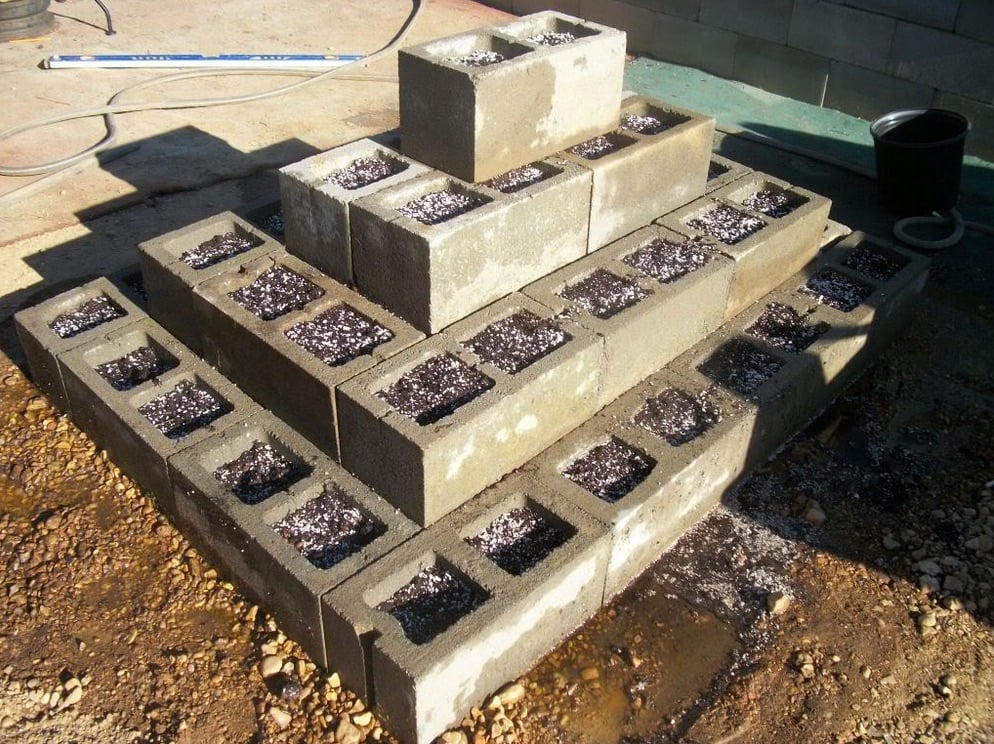 Pyramid raised Bed Garden Concrete Cinder Blocks