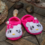 crochet baby hello kitty pink booties shoes