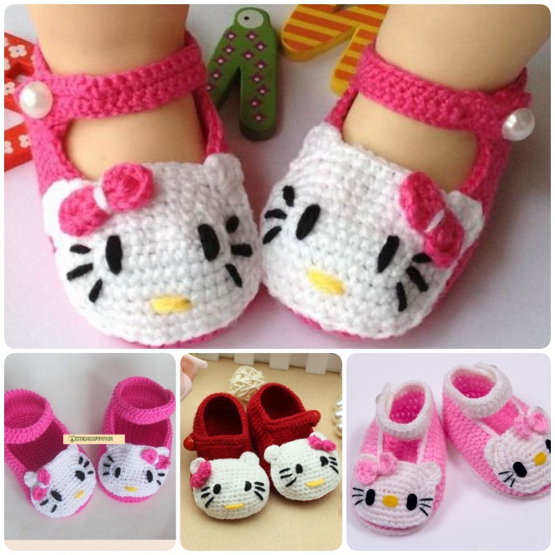 crochet hello kitty bootie shoes