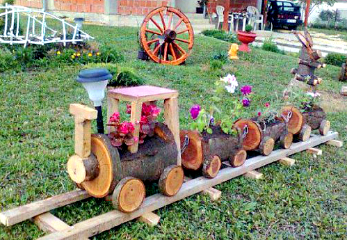 diy choo choo train planter for your garden