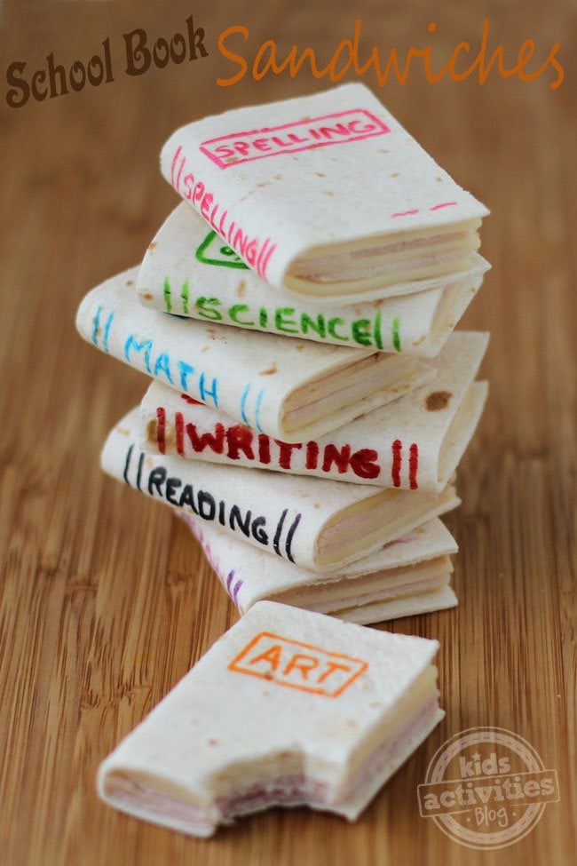 Creative Sandwich Ideas school-book-sandwiches-for-kids