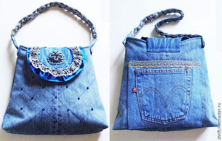 Flap Bag From Repurpurposed Jeans