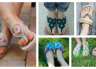 18 Crochet Flip Flops with Free Pattern