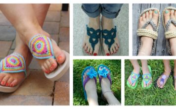 18 Crochet Flip Flops with Free Pattern