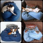 Adorable DIY Pet Bed Ideas-No-Sew Blue Jeans Portable %22Lap%22 Dog Bed