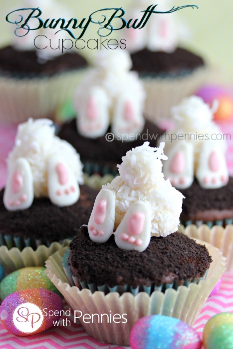 BUNNY BUTT EASTER CUPCAKES #Easter #Cake #Food
