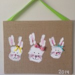 Bunny Family handprints Art