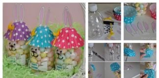 DIY Cute Easter Bunny Treat out of Plastic Bottle