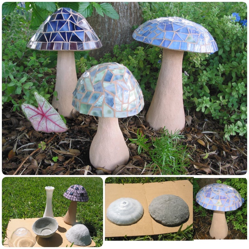 DIY Garden Mushrooms