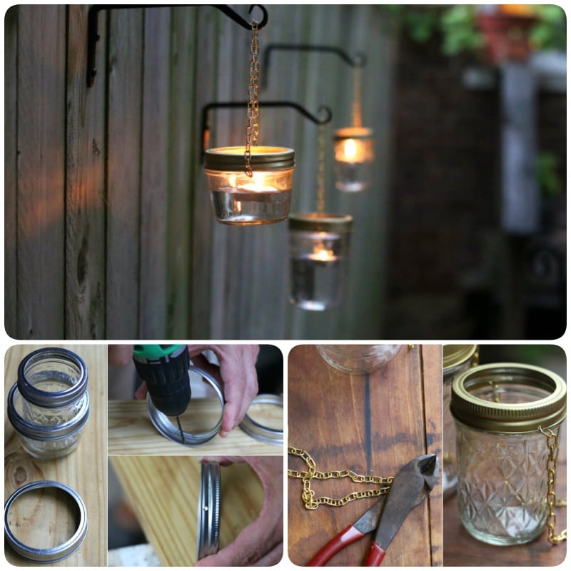 DIY Hanging Mason Jar Tea Light Lantern to Add a Romantic Glow to Your Patio 5