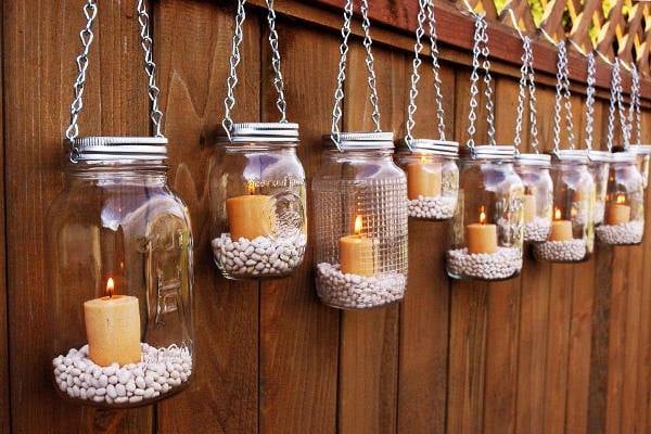 DIY Hanging Mason Jar Tea Light Lantern to Add a Romantic Glow to Your Patio cool creativity