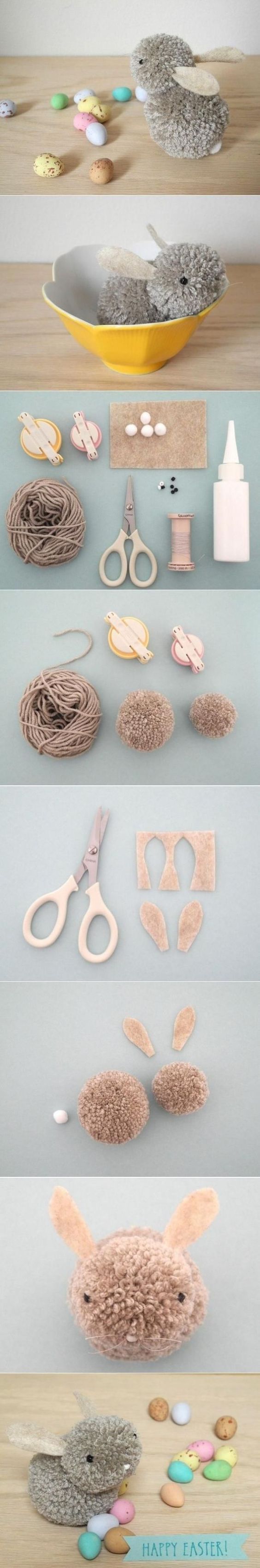 DIY Pom Pom rabbit craft