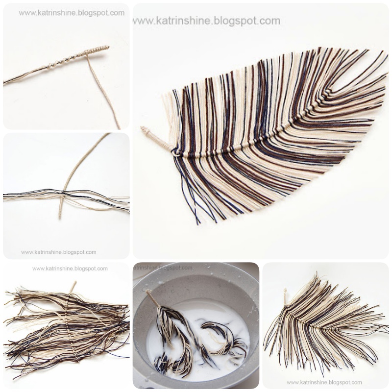 DIY handmade yarn feather