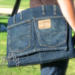 Denim Messenger Bag Made From Jeans