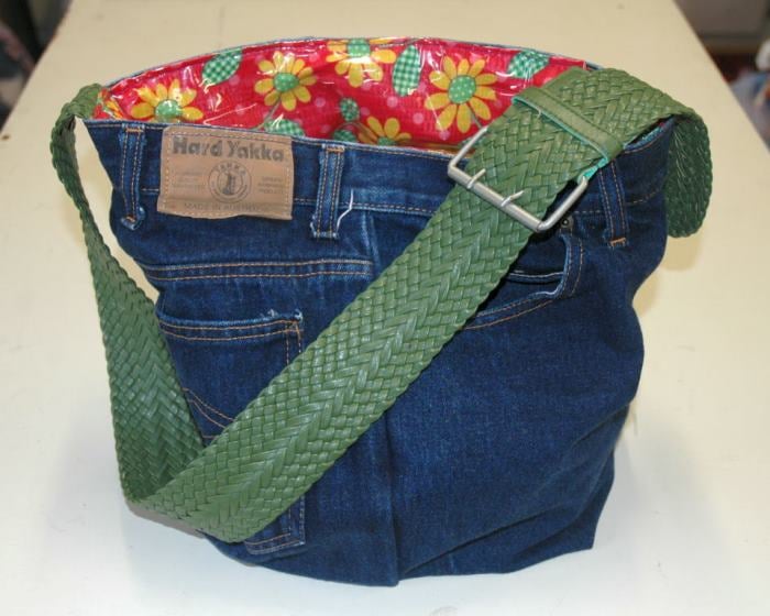 Denim Swim Bag Made From Repurpurposed Jeans