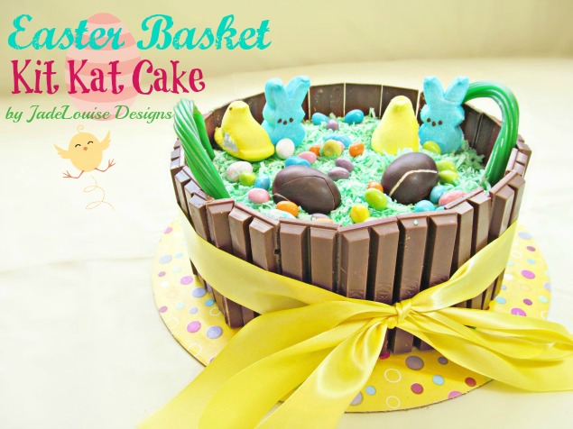Easter Basket Kit Kat Cake #Easter #Basket #Cake