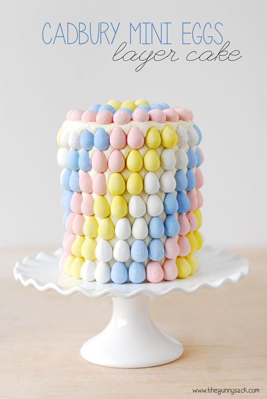 Easter Cadbury Mini Eggs Layer Cake #Easter #Cake #Food