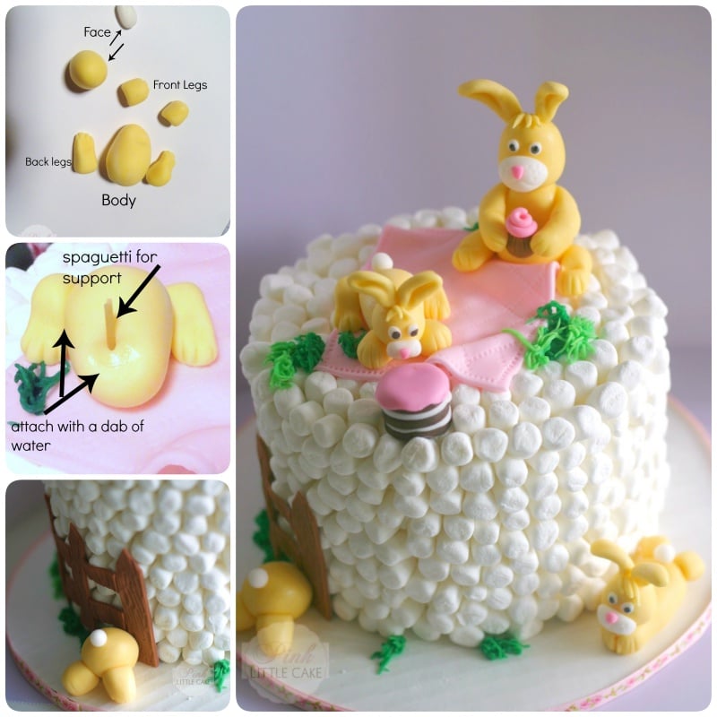 Easter Marshmallow Bunny Cake #Easter #Bunny #Cake