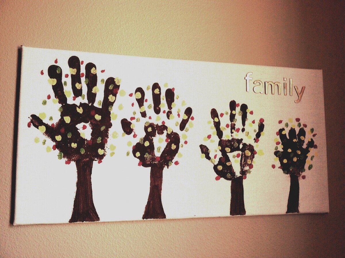 Family Hand Print Trees