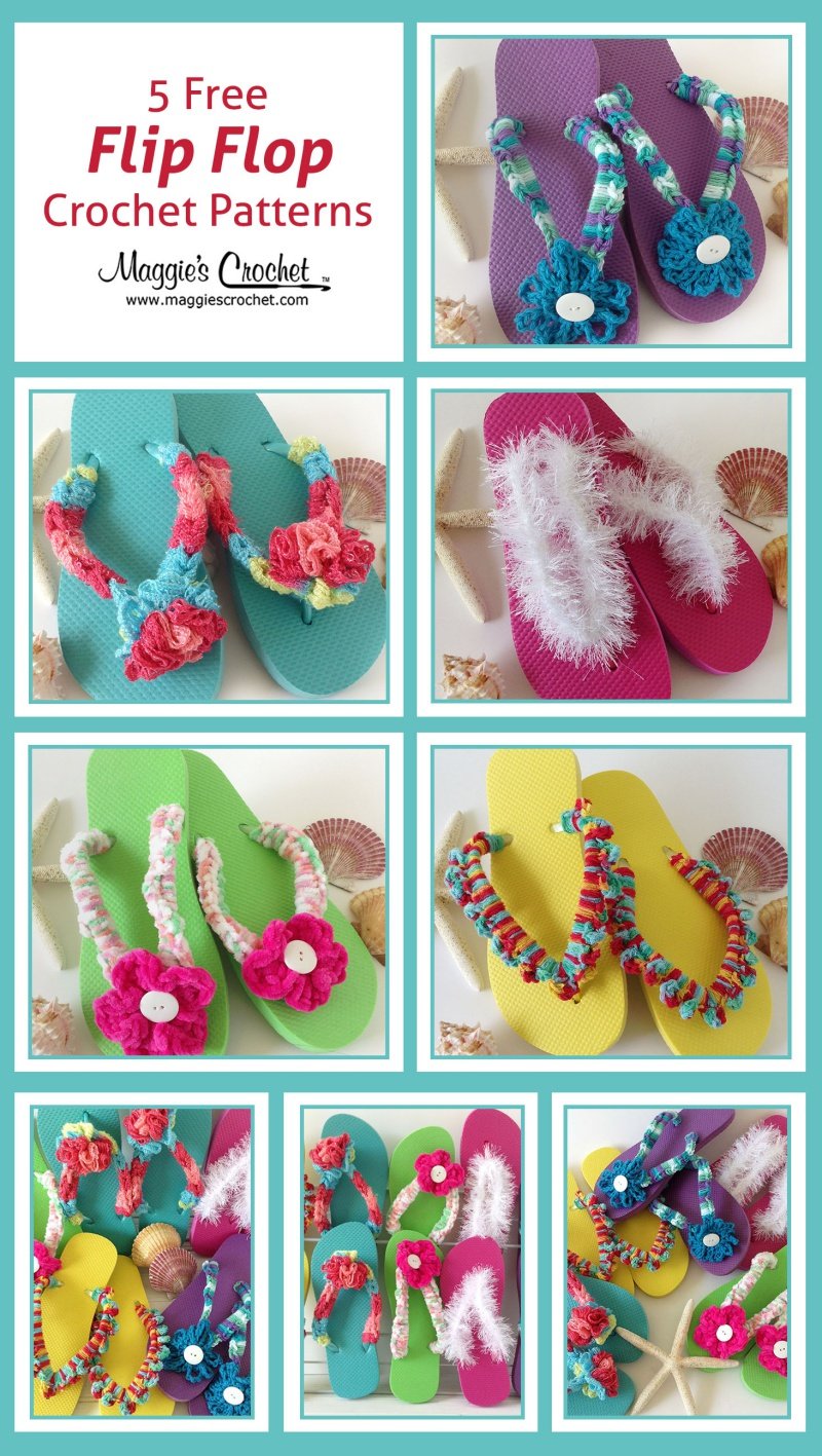 18 Crochet Flip Flops with Free Pattern