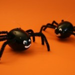 Halloween spiders from Easter eggs