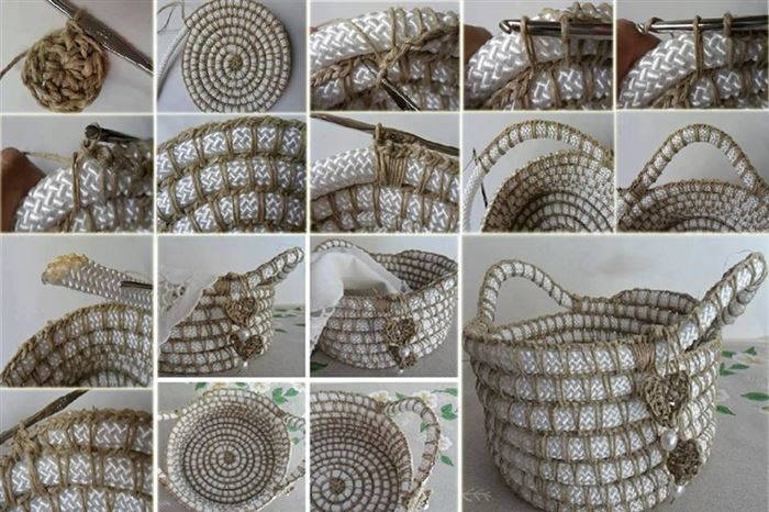 How to DIY crochet rope basket with free pattern