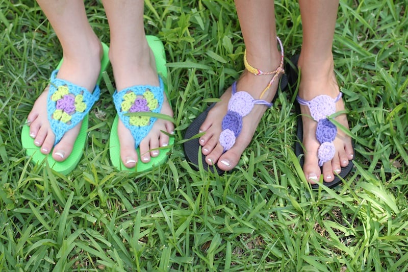 Crochet Granny Triangle Flip Flop