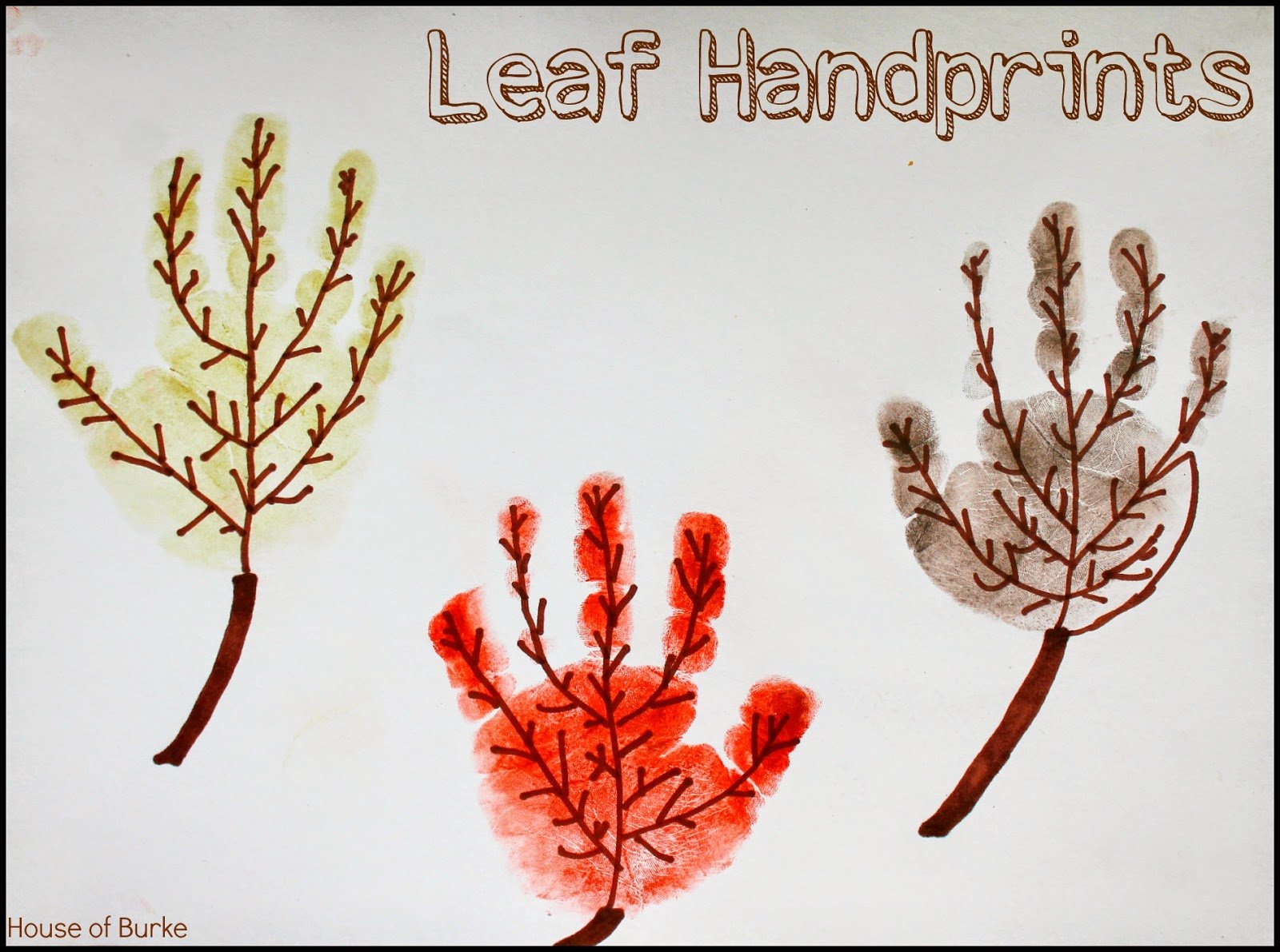 Leaf Family Hand Prints Art