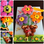 Pull Apart Flower Pot and Garden Bug Cupcake Cake