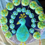 Pull Apart Peacock Cupcake Cake