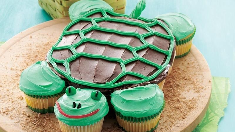 Pull-Apart Turtle Cupcakes Cake