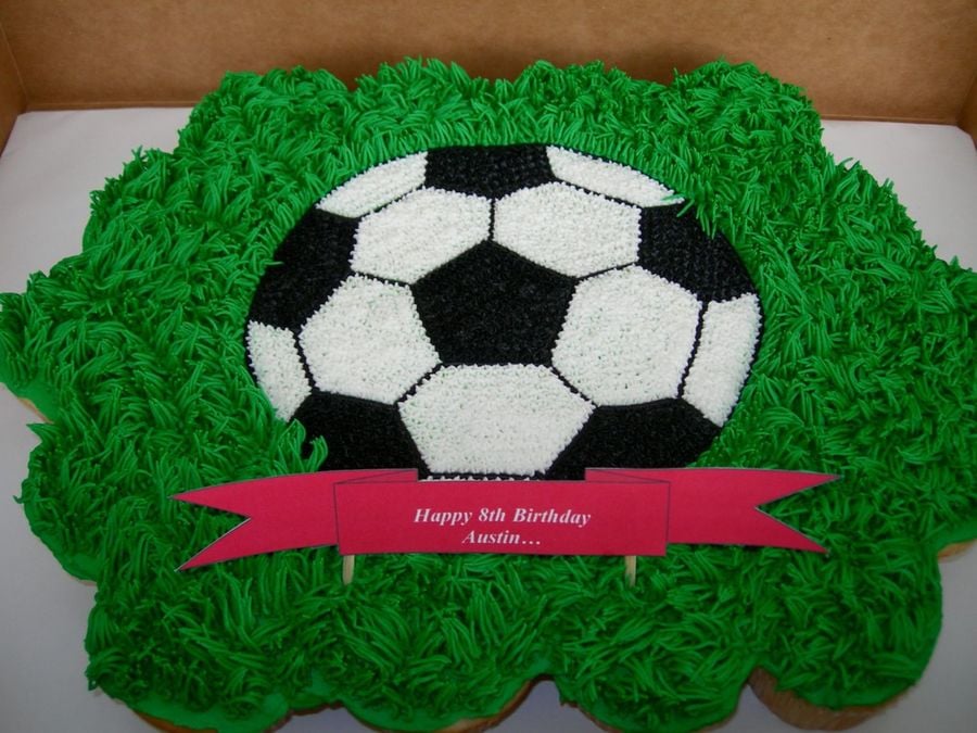 Pull-a-part Cupcake Soccer Ball cake