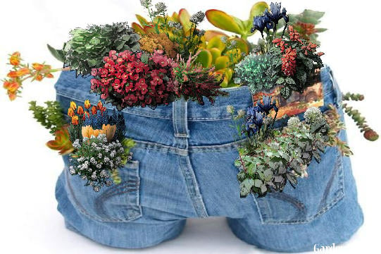 Recycle and Upcycle Denim Jeans into Cute and Quirky Planters 