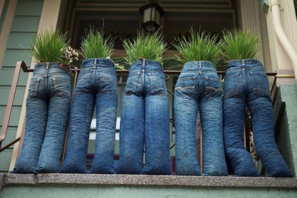 Recycle and Upcycle Denim Jeans into Cute and Quirky Planters