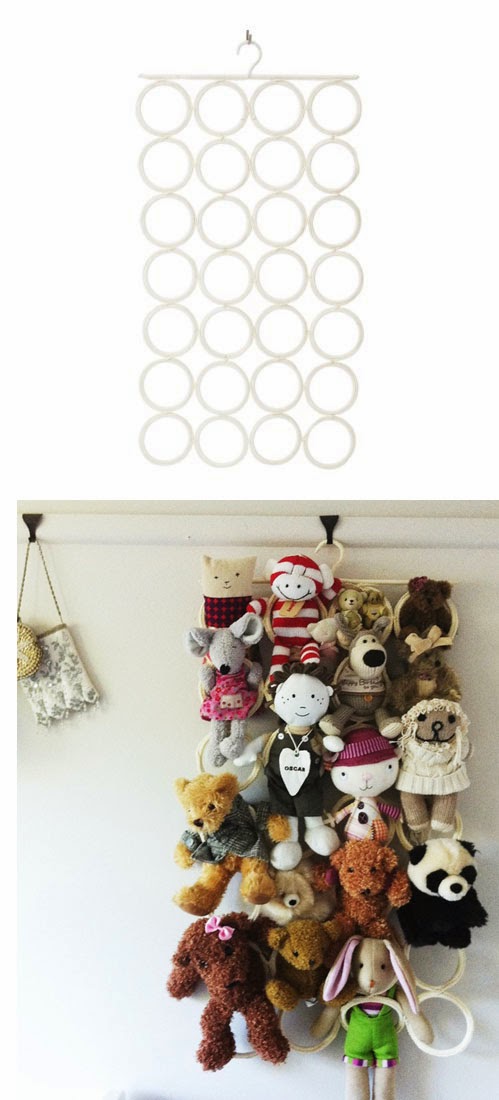 Use a Komplement multi-use hanger to store stuffed animals