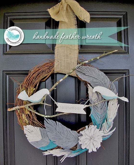 DIY Handmade Feather Wreath