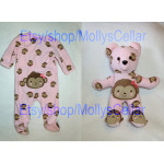 keepsake bear made from baby clothes pink