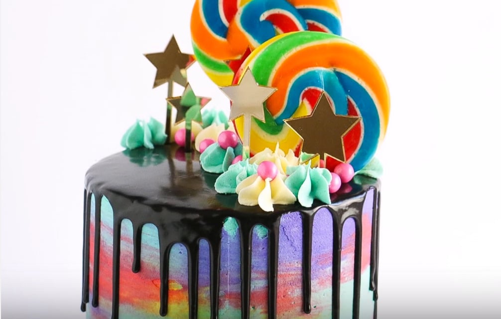 How to Make Watercolor Drip Chocolate Cake