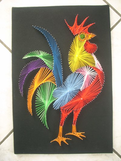 30 + Creative DIY String Art Project Ideas---Rooster String Art