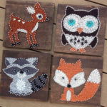 4 Woodland Animals String art