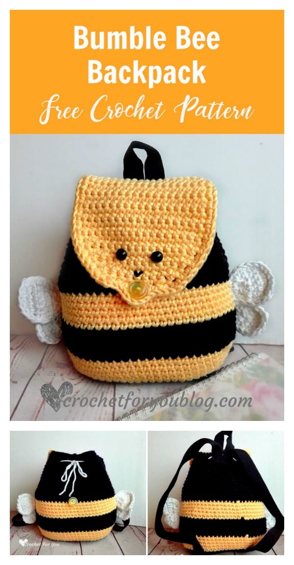 Bumble Bee Backpack Free Crochet Pattern