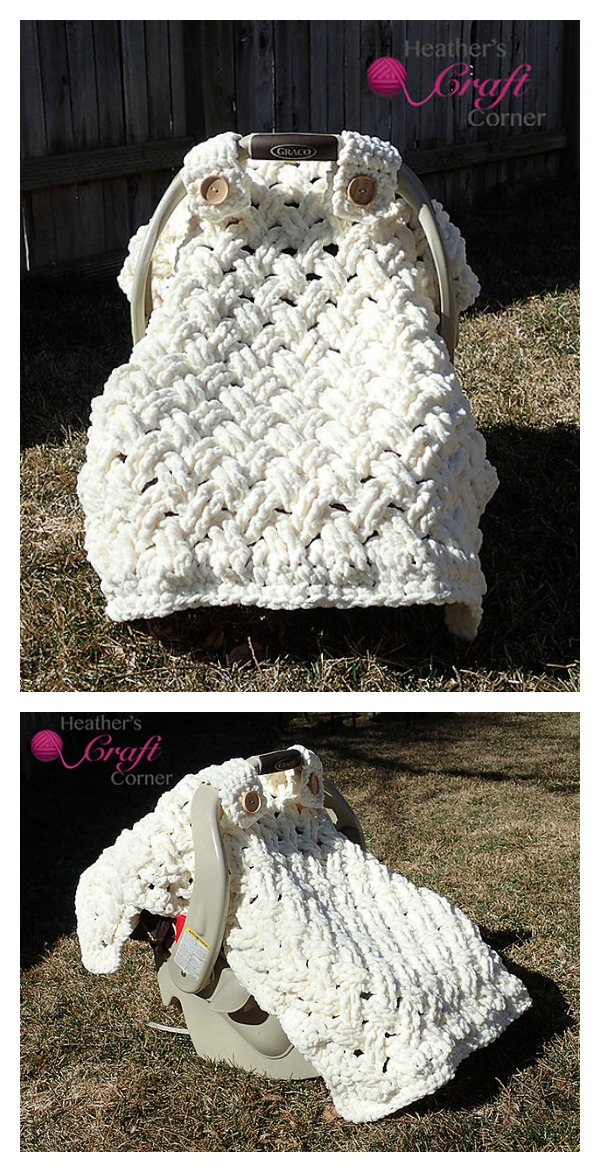 Crochet Baby Car Seat Cover With Pattern - Free Pattern Baby Car Seat Cover