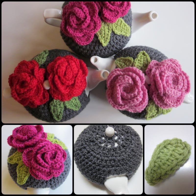 Crochet Rose Tea Cozy with Free Pattern
