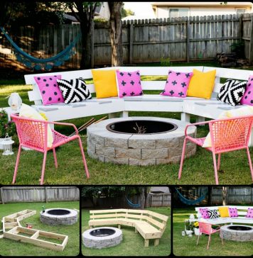 Curved Fire Pit Bench