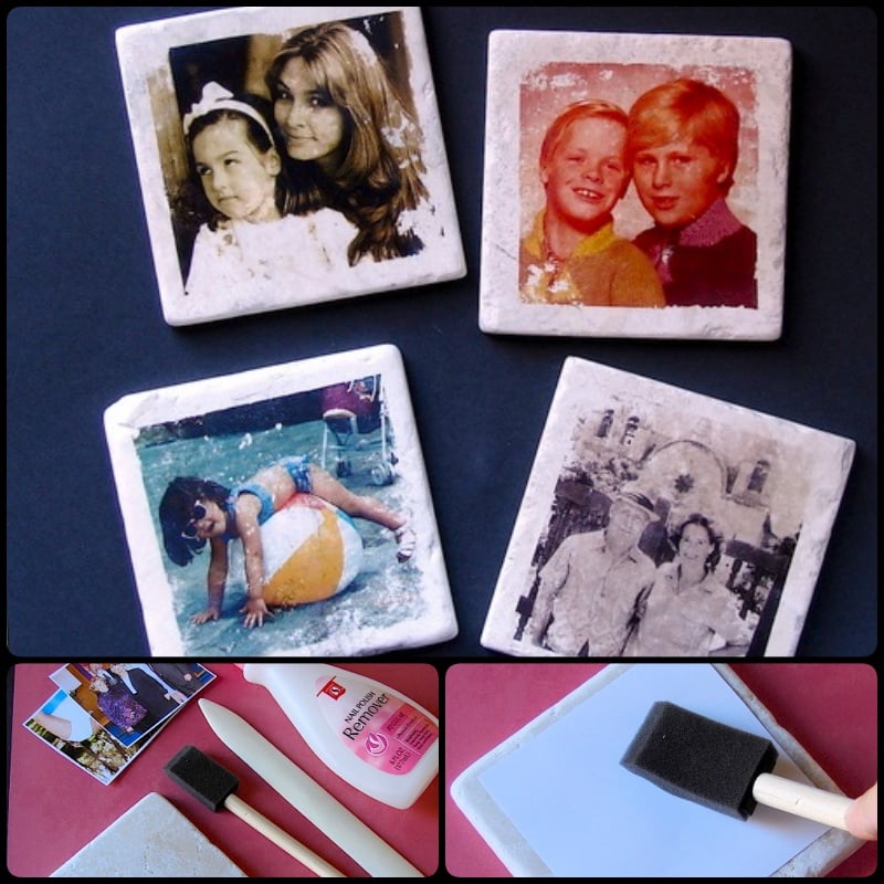 DIY Mothers Day Craft -Photo Tile Coasters