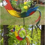 DIY Tire Parrot Garden Planter