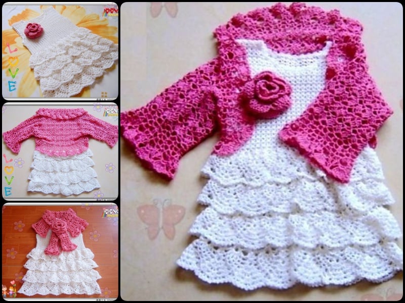 Dress, Capelet and Bolero for a Little Girl with free pattern