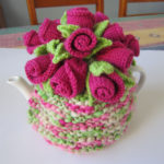 Knitting Rosebuds Tea Cosy with free pattern