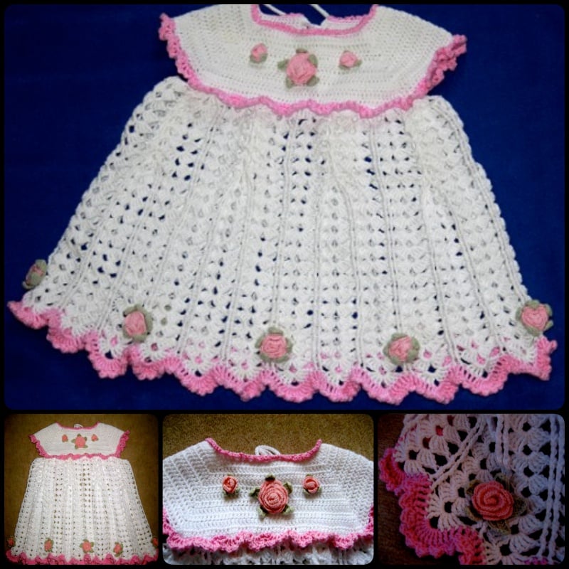 Little princess' summer dress with roses - Free pattern