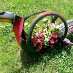 Tropical bird tire planter